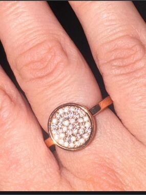 Coach Pave Oval Ring – Rose Gold Tone